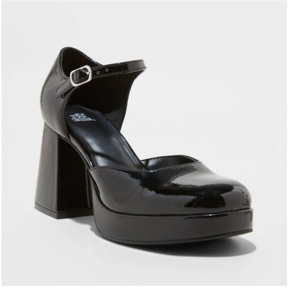 Women's Darcy Patent Platform Pumps, Chunky Heel, Wild Fable/Target, Black 7